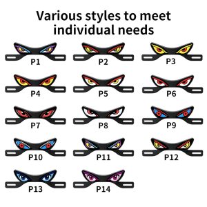 Motorcycle Devil Eye Led License Plate Light Pattern Options Source graphic showing P1-P14 devil-eye pattern options for buyer selection.
