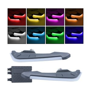 Motorcycle Fixed Wing Rgb Led Drl Controller Overview Kit overview showing controller, paired lights, and color examples.