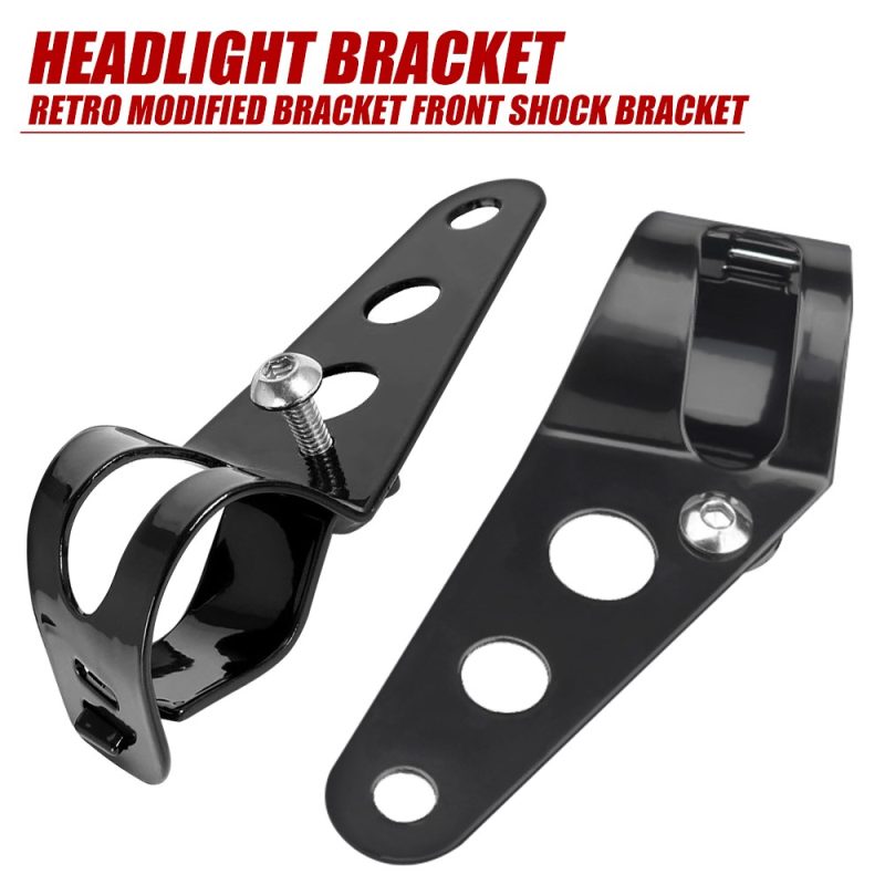 Motorcycle Headlight Bracket Clamp Kit Assembled Assembled clamp bracket reference for headlight or auxiliary light mounting.