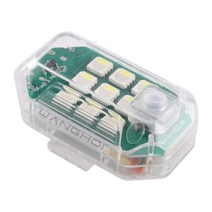 Ms 030 Mini Led Flashing Warning Light Angled View Angled transparent housing view for LED layout and case checks.