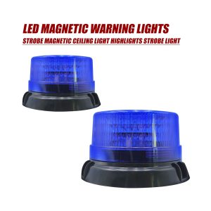 Multicolor magnetic LED beacon warning light blue lens option