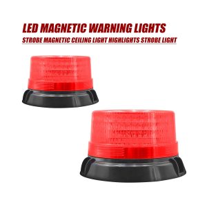 Multicolor magnetic LED beacon warning light red lens option