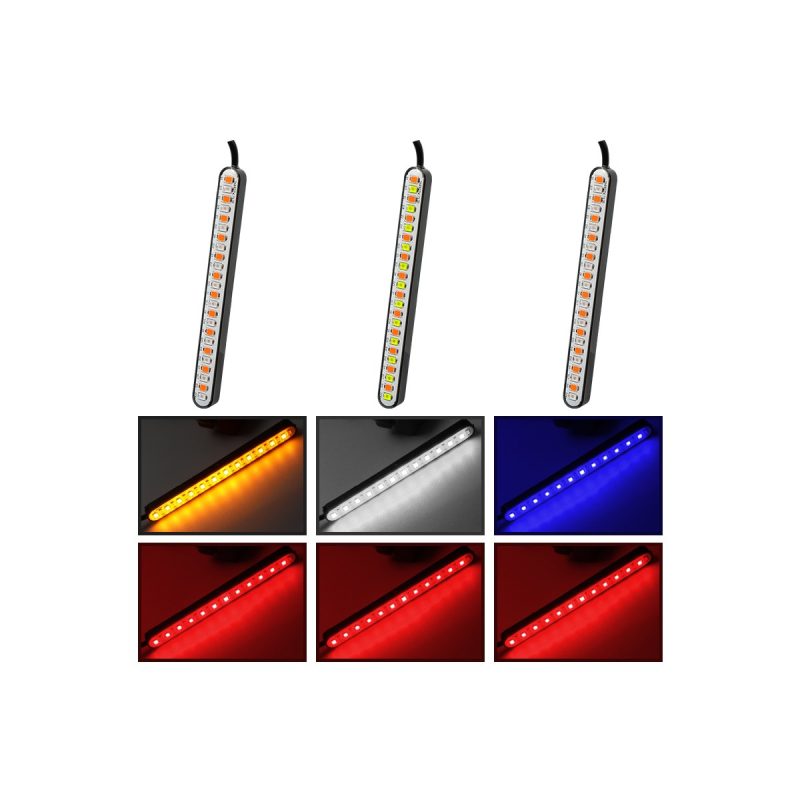 One Line Flow Led Turn Signal Light Strip Color Reference Source graphic showing flowing signal and color reference views.