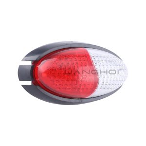 Oval Dual Color Led Truck Side Marker Warning Light 05 Oval Dual Marker Lens Lens close-up of oval dual-color LED truck side marker light