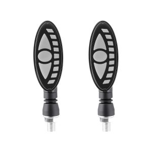 Oval Eye Motorcycle Led Drl Turn Signal 01 Main One To One Front Product Pair Oval Eye Motorcycle LED DRL Turn Signal Pair