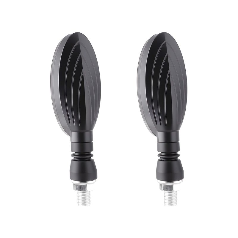 Oval Eye Motorcycle Led Drl Turn Signal 04 Rear Product Pair View Rear housing view for catalog comparison.