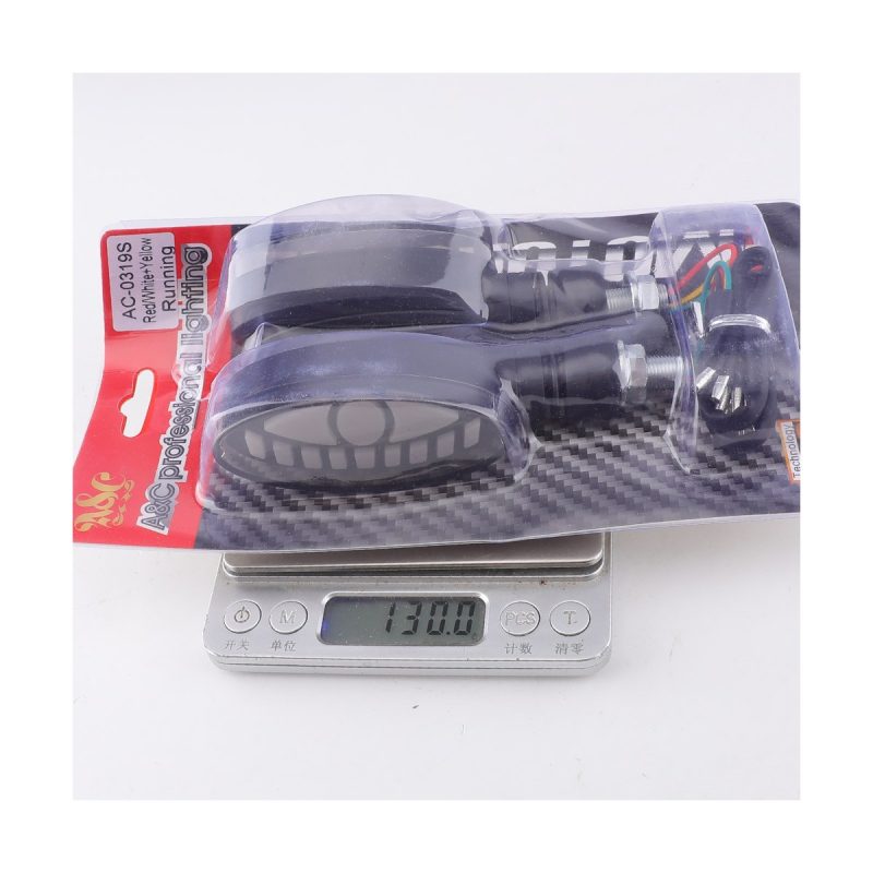 Oval Eye Motorcycle Led Drl Turn Signal 06 Package And Weight Reference Supplied package image used as packing and weight reference.