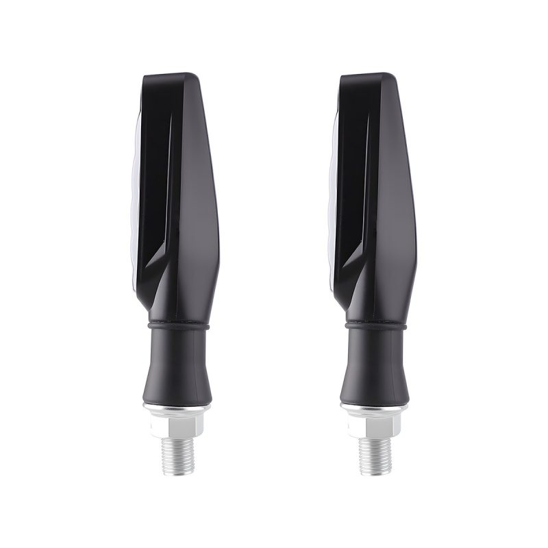 Oval Linear Motorcycle Led Drl Turn Signal 03 Side Product Pair View Side product-only view showing housing structure.