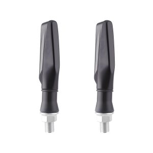 Oval Linear Motorcycle Led Drl Turn Signal 04 Rear Product Pair View Rear housing view for catalog comparison.
