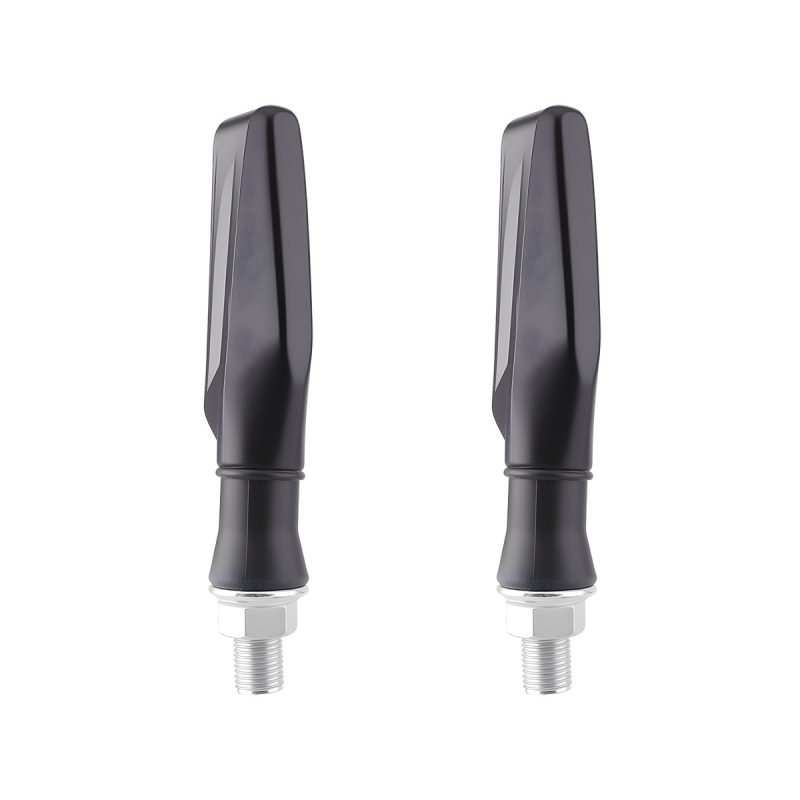 Oval Linear Motorcycle Led Drl Turn Signal 04 Rear Product Pair View Rear housing view for catalog comparison.