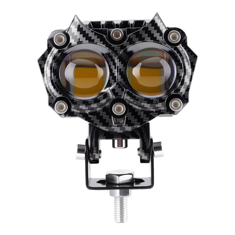 Owl Dual Bead Led Motorcycle Spotlight Carbon Pattern Carbon-pattern housing reference for the owl dual-bead spotlight series.