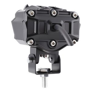 Owl Dual Bead Led Motorcycle Spotlight Rear Housing Rear housing view showing wiring exit and back-cover structure.