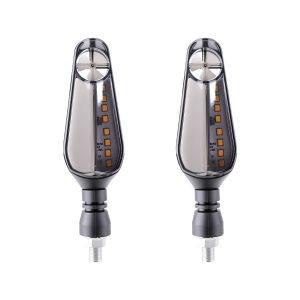 Pinwheel Arrow Smoke Lens Motorcycle LED DRL Turn Signal Pair