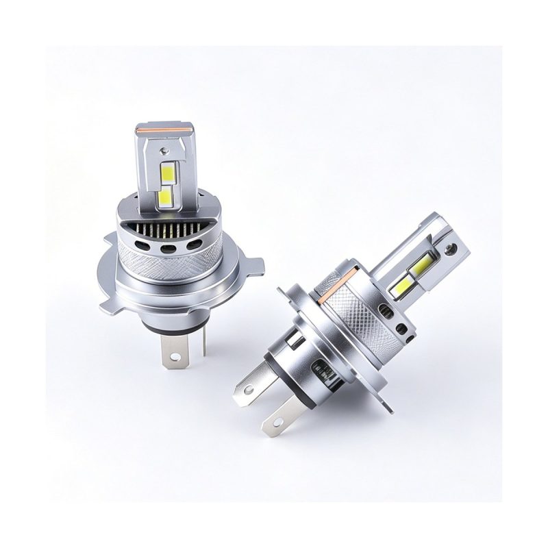 Plug In H11 Led Headlight Bulb Csp Chips 04 H11 Pair A Plug-in H11 LED headlight bulb pair angle view