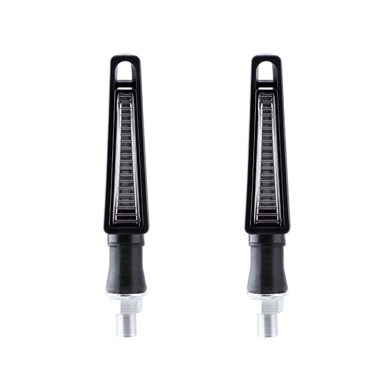 Raised Linear Motorcycle Led Drl Turn Signal 01 Main One To One Front Product Pair Raised Linear Motorcycle LED DRL Turn Signal Pair
