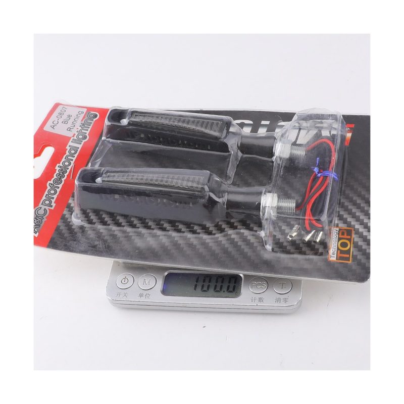Raised Linear Motorcycle Led Drl Turn Signal 06 Package And Weight Reference Supplied package image used as packing and weight reference.