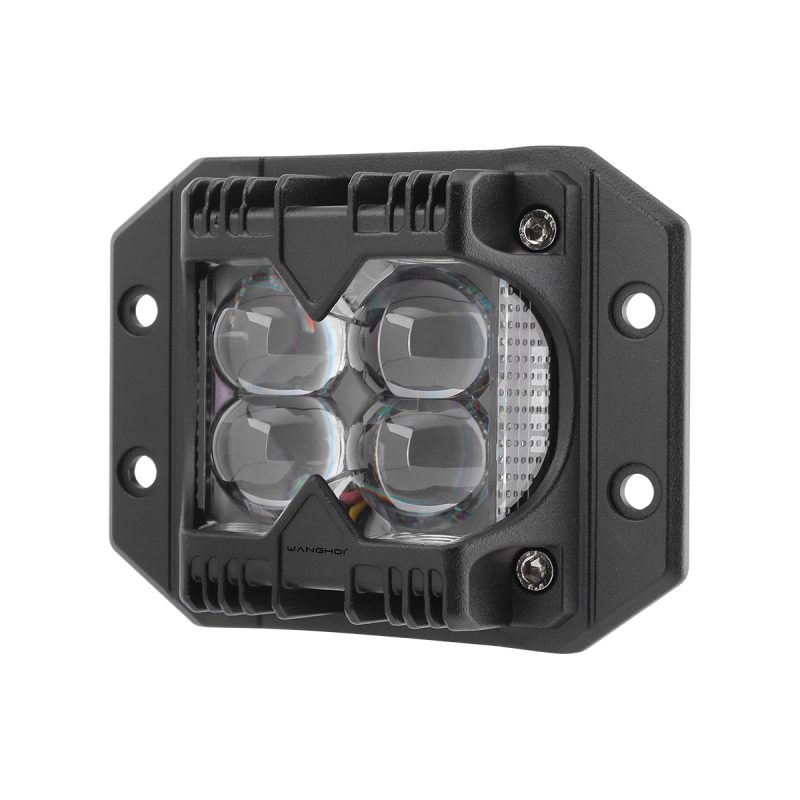 Recessed 4 Bead Led Red Blue Strobe Work Light Options 03 Recessed 4Bead Rear Rear housing view of recessed 4-bead LED strobe work light
