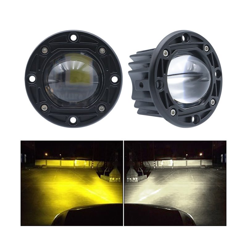 Recessed Bi Color Led Fog Light Round Rectangular Options 02 Recessed Bicolor Round Effect Recessed bi-color LED fog light round product and light effect reference