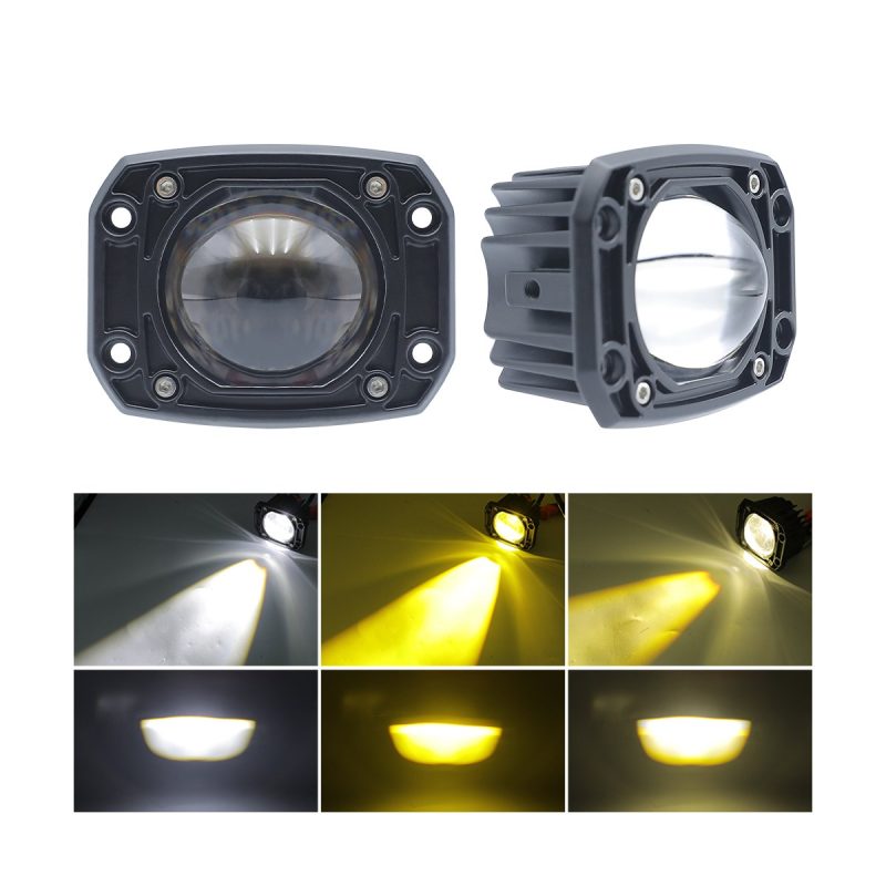 Recessed Bi Color Led Fog Light Round Rectangular Options 04 Recessed Bicolor Rect Effect Recessed bi-color LED fog light rectangular product and effect reference