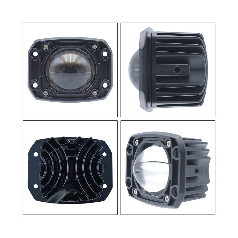 Recessed Bi Color Led Fog Light Round Rectangular Options 06 Recessed Bicolor Rect Views Recessed bi-color LED fog light rectangular multi-view reference