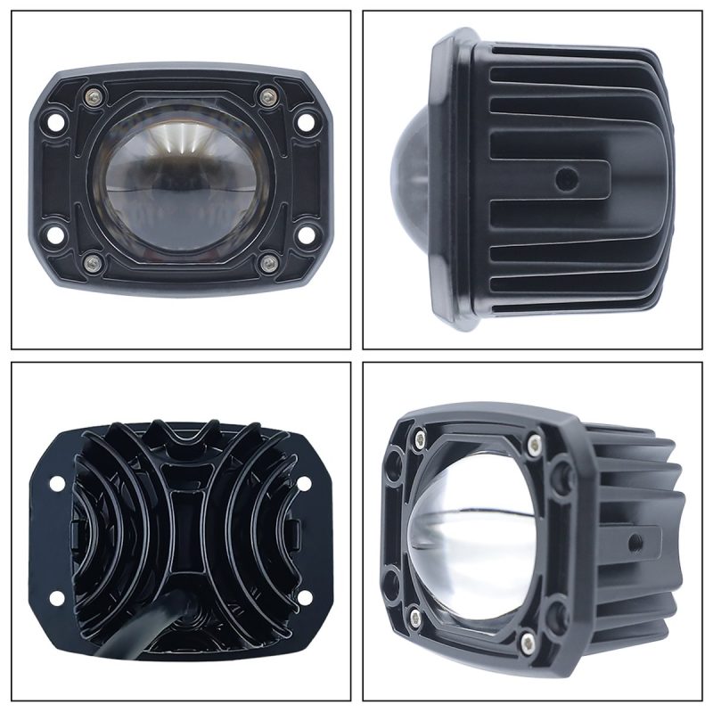 Rectangular recessed bi-color LED spotlight variant multi-view.