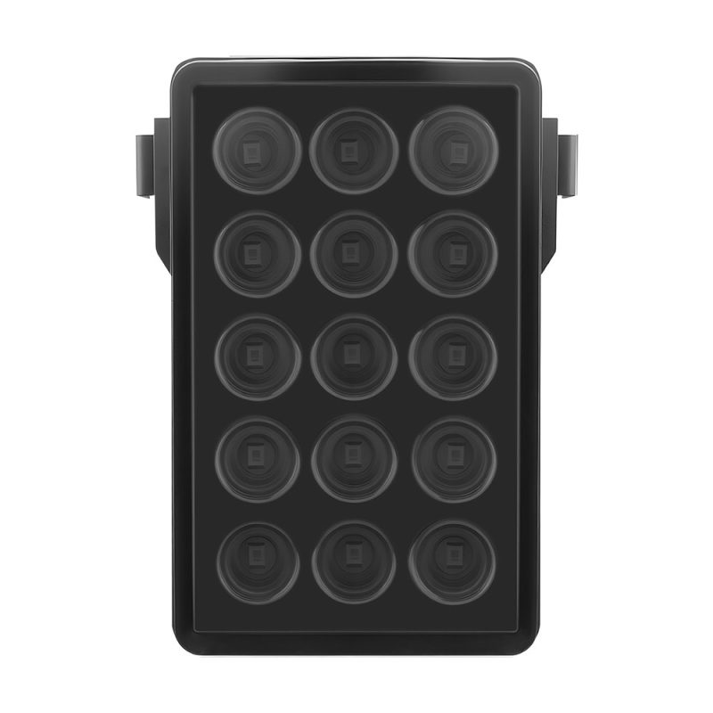 Rectangular 15 Lens Led Rear Warning Light Black Front Front product-only reference for the smoked black lens version.