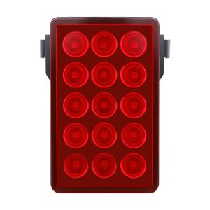 Rectangular 15 Lens Led Rear Warning Light Red Front Front product-only reference for the red lens version.