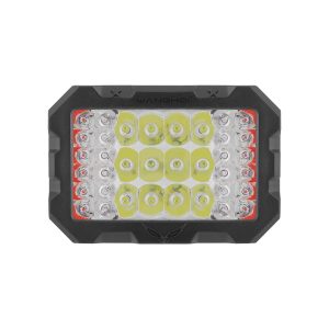 Rectangular 36 Bead Led Work Light 01 Rectangular 36 Bead Led Work Light 01 Rectangular 36-Bead LED Work Light yellow lens front reference