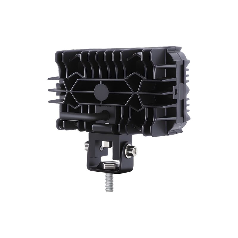 Rear view of rectangular amber-lens LED work light