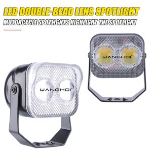 Rectangular Dual Bead Lens Led Motorcycle Spotlight Main Rectangular Dual-Bead Lens LED Motorcycle Spotlight 12V-24V IP67