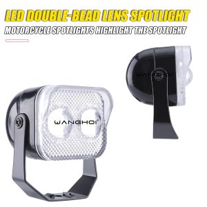 Side profile source image showing lamp depth, bracket, and lens housing.