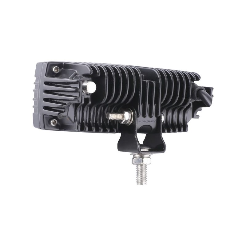 Rear housing view of rectangular dual-lens LED work light