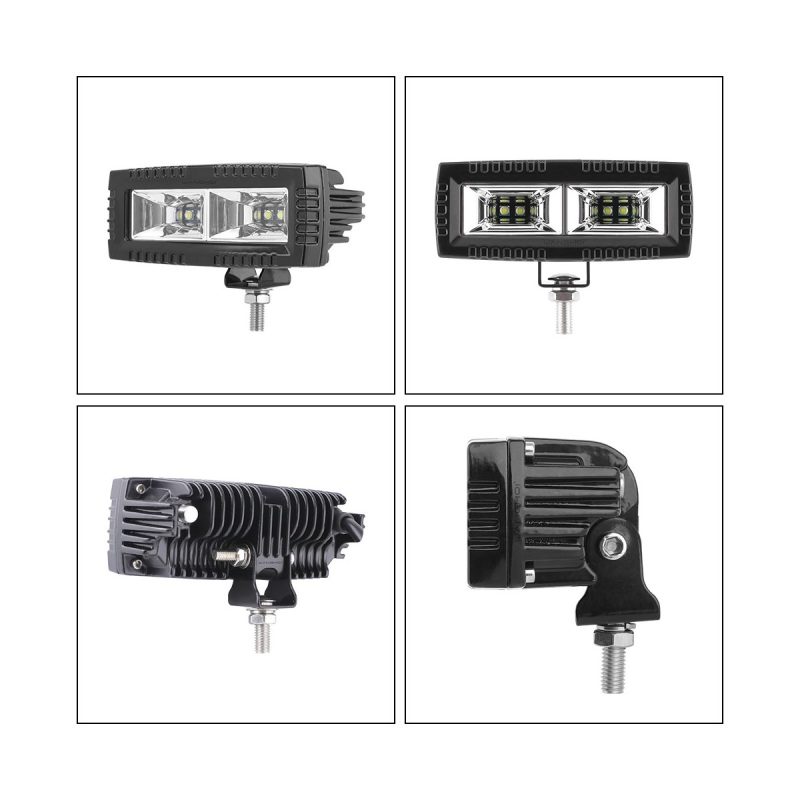 Product view collage for rectangular dual-lens LED work light
