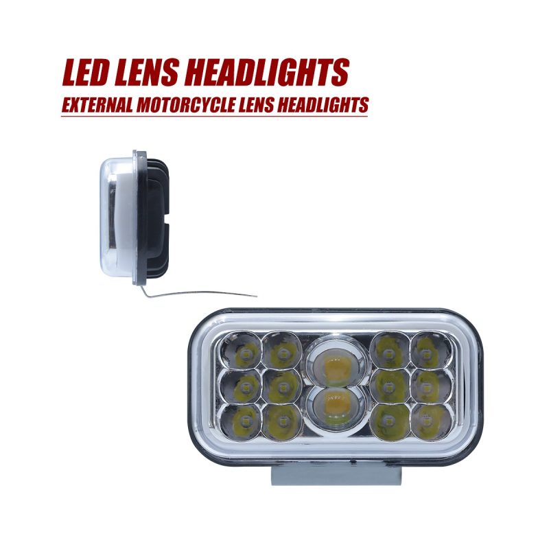 Rectangular External Motorcycle LED Lens Headlight
