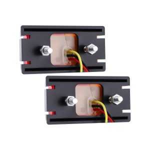 Rectangular LED truck tail warning light rear wiring view