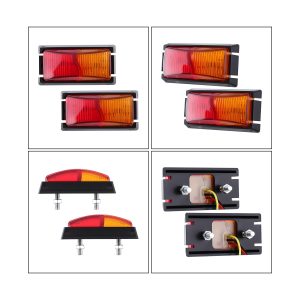 Rectangular LED truck tail warning light multi-view image