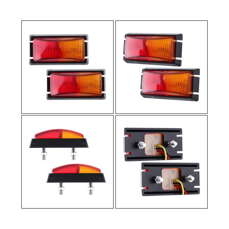 Rectangular LED truck tail warning light multi-view image