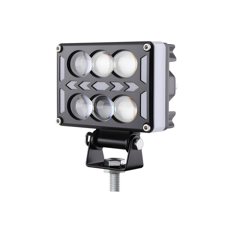 Rectangular multi-lens LED work light white front view