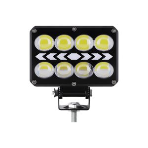 Rectangular multi-lens LED work light yellow angle view
