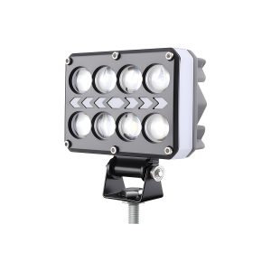 Rectangular multi-lens LED work light white angle view