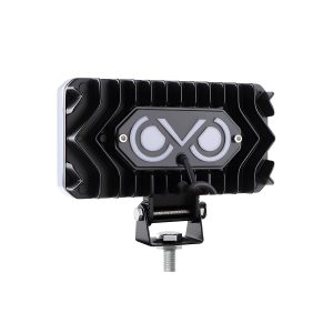 Rectangular multi-lens LED work light rear housing view
