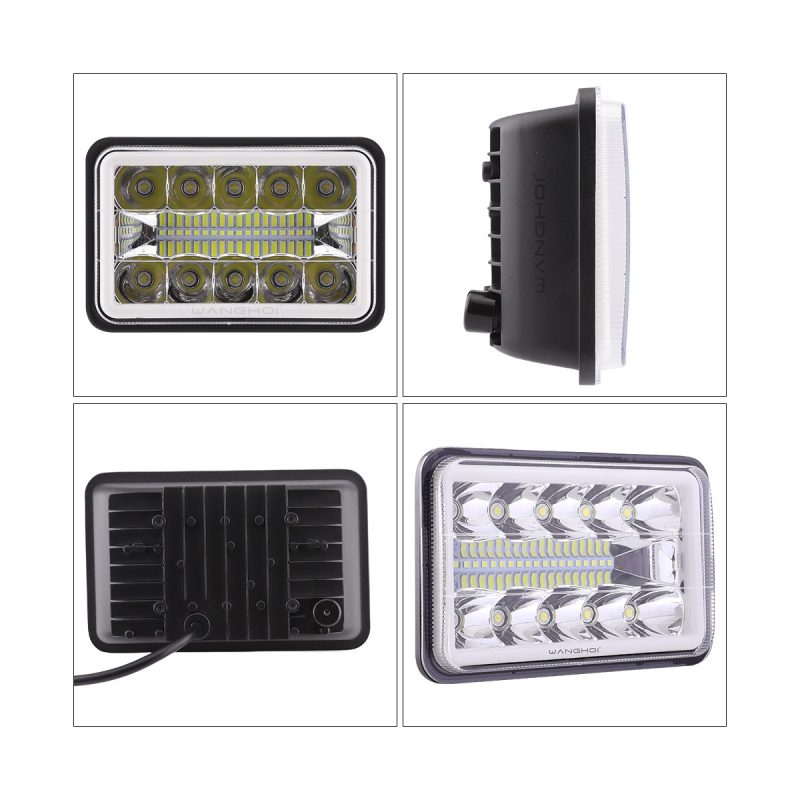 Rectangular Reflector Three Row Led Work Light 05 Reflector Three Row Views Product view collage for rectangular reflector three-row LED work light