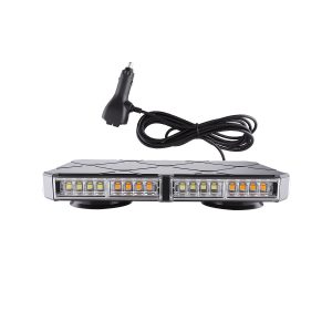 Side view of rectangular white amber LED truck warning light