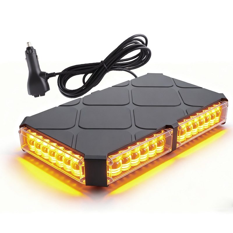 Rectangular Yellow Led Truck Warning Light Angled Angled product-only view showing the rectangular housing and yellow light output.