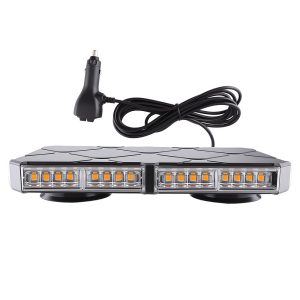 Rectangular Yellow Led Truck Warning Light Clear Lens Product-only front reference with clear lens and cable plug.