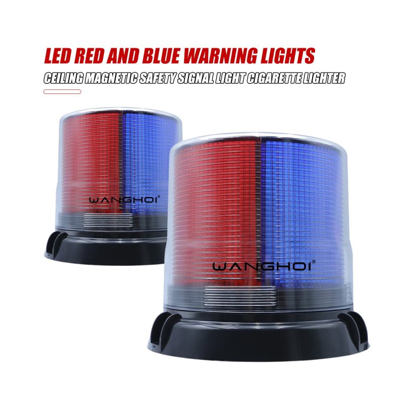 Front product reference for the red blue magnetic beacon warning light.