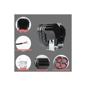 Side and rear reference for red green four-lens motorcycle LED spotlight