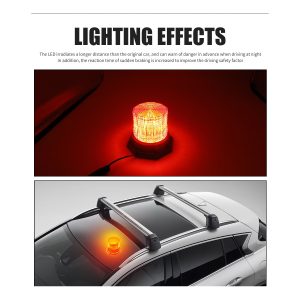 Red Magnetic Led Roof Warning Light Lighting Effects Lighting-effect reference showing red warning-light output from the supplied image.