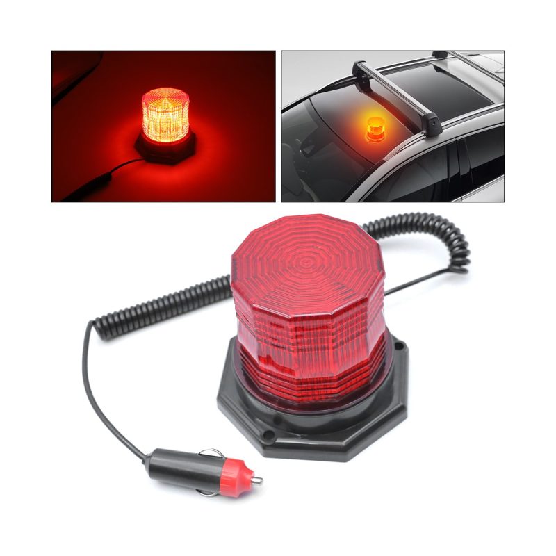 Red Magnetic Led Roof Warning Light Main Red Magnetic LED Roof Warning Light with Cigarette Lighter Plug