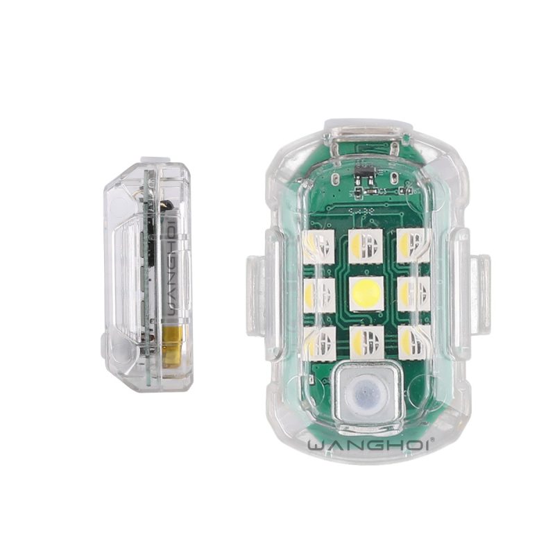 Black-shell remote control mini LED flashing warning light front view